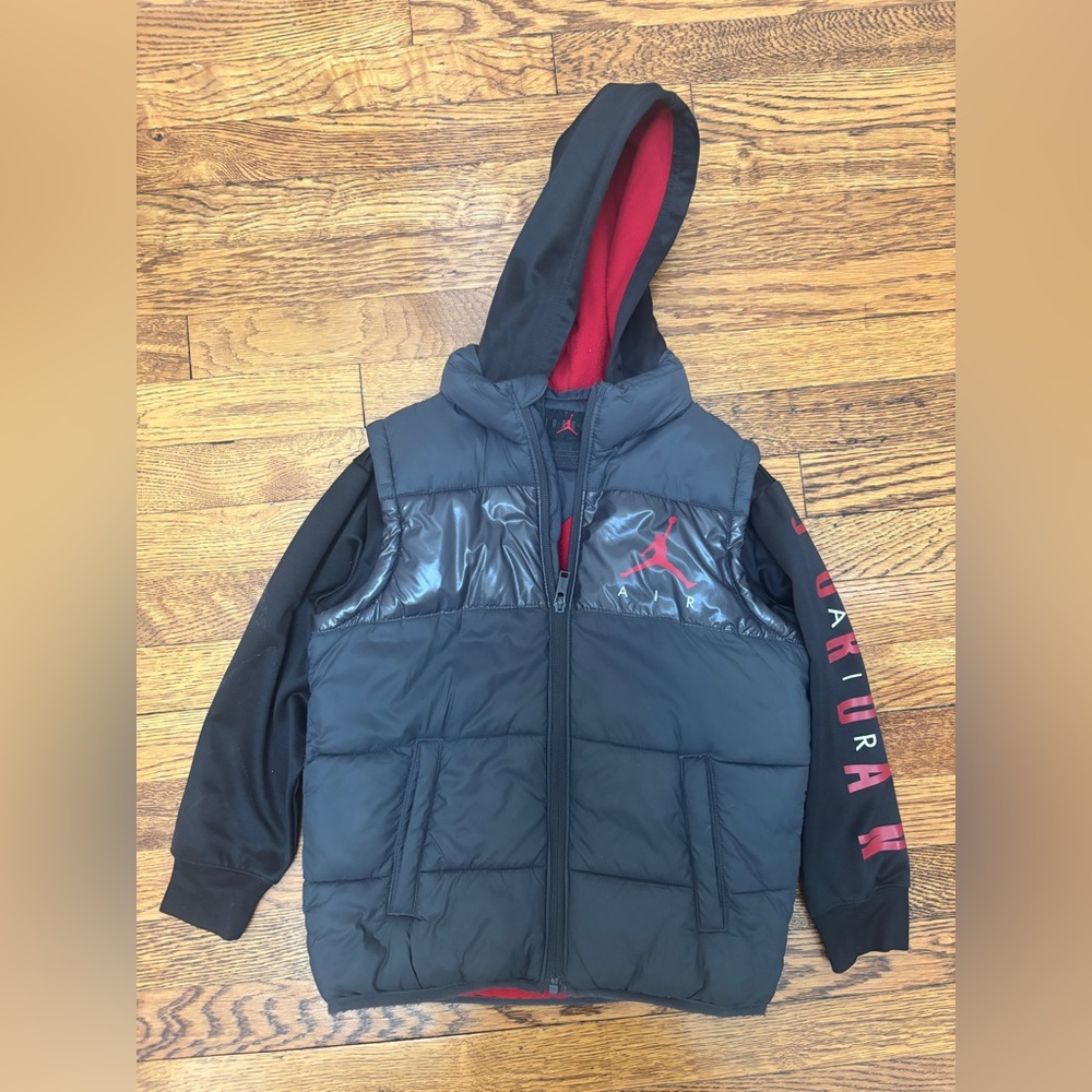 Jordan Boys Layered Look Hooded Jacket